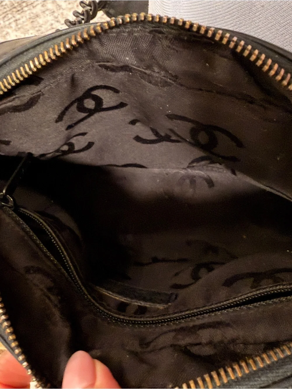 Chanel Square Quilt Jersey Bowler Bag